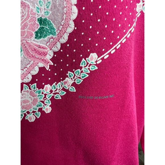 sweatshirt graphic hearts 1980s pink barbiecore - Picture 5 of 10